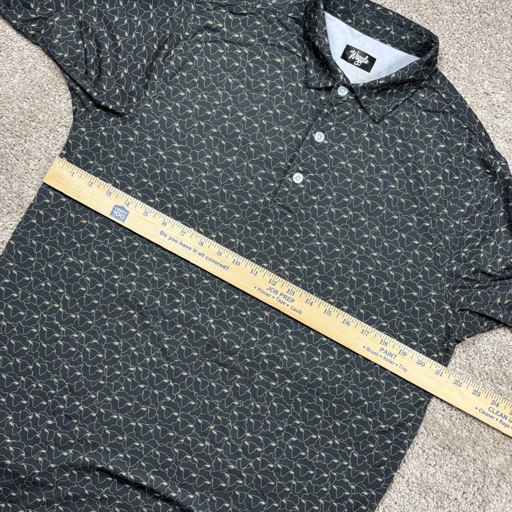Waggle Black Sheep Golf Polo Shirt Mens Large Black Tan Performance Short Sleeve - Picture 5 of 6